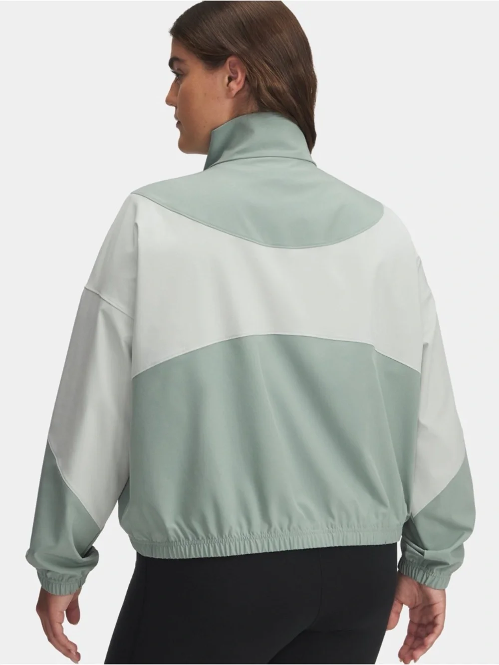 NWT Under Armour Women's Sage and Light Gray Colorblock Bomber Jacket Size XL